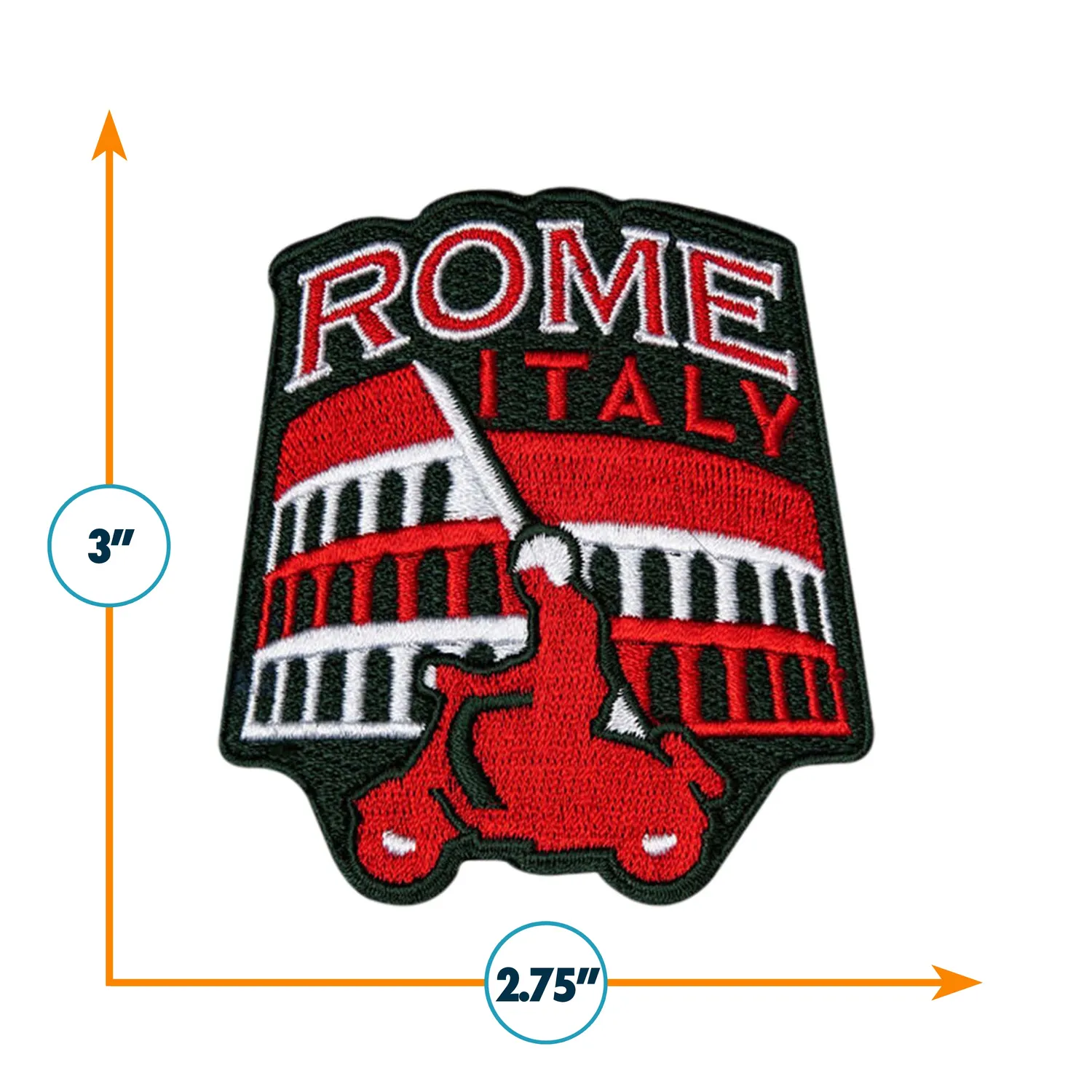 Vagabond Heart Rome Italy patch 7,6x7 cm strygemærke