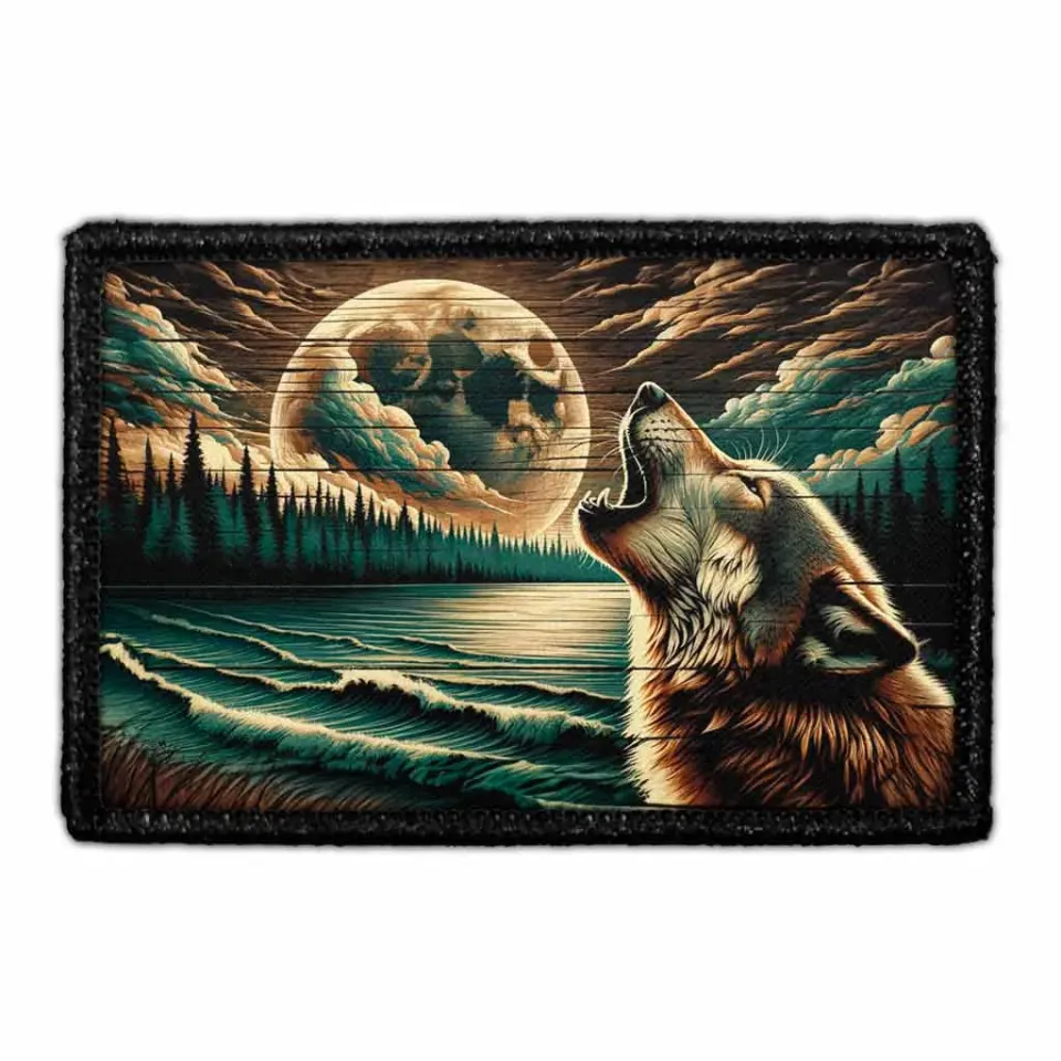 Pull Patch Lake Wolf Wood Grain patch 76x51 mm velcro