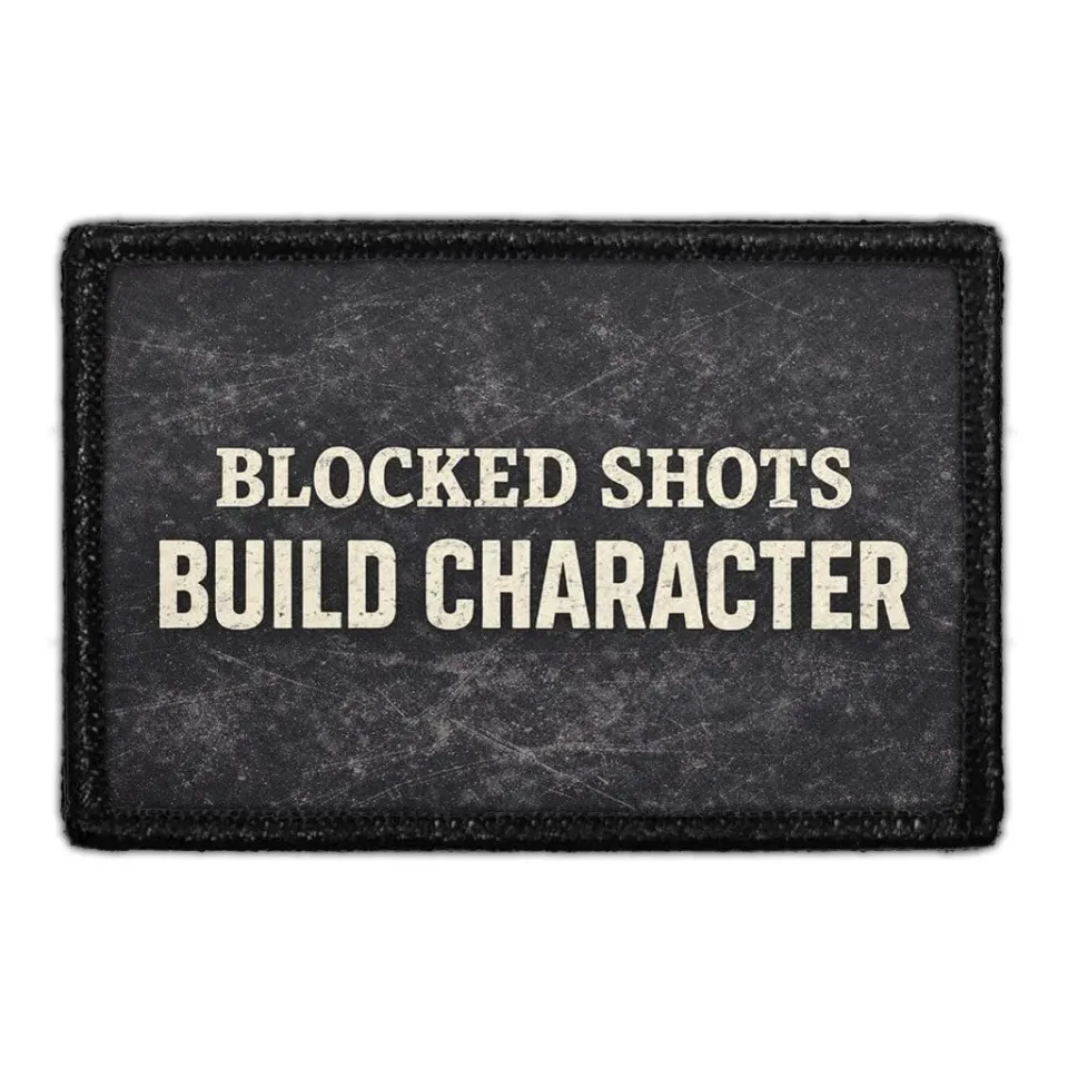 Pull Patch Blocked Shots Build Character patch hockey velcro