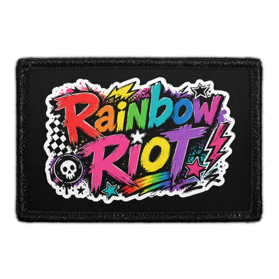 Pull Patch Rainbow Riot patch velcro 3x2 pride