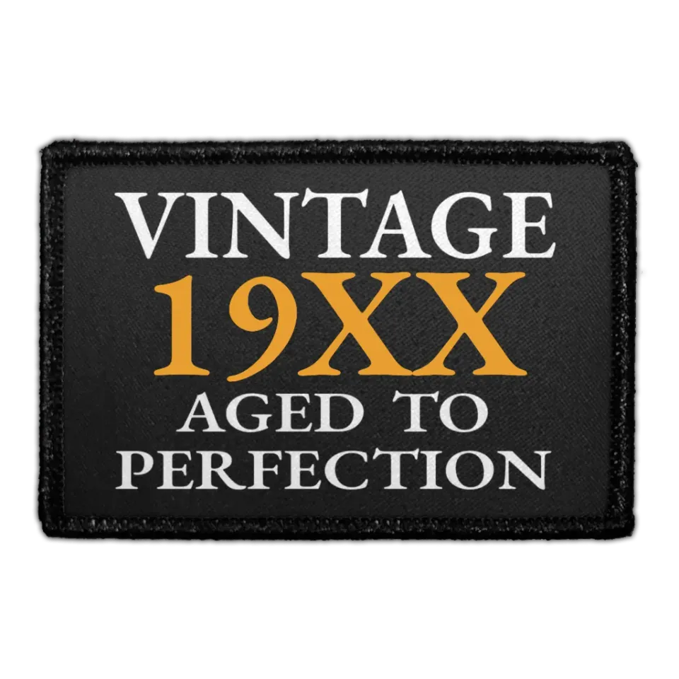 Pull Patch Vintage Aged To Perfection lap med tekst velcro