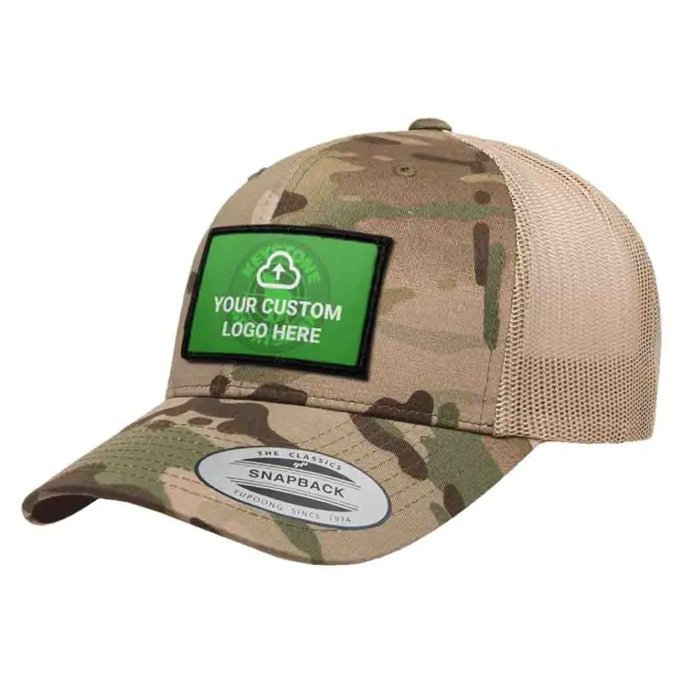 Pull Patch Custom Logo Multicam truckerhat camo bundle