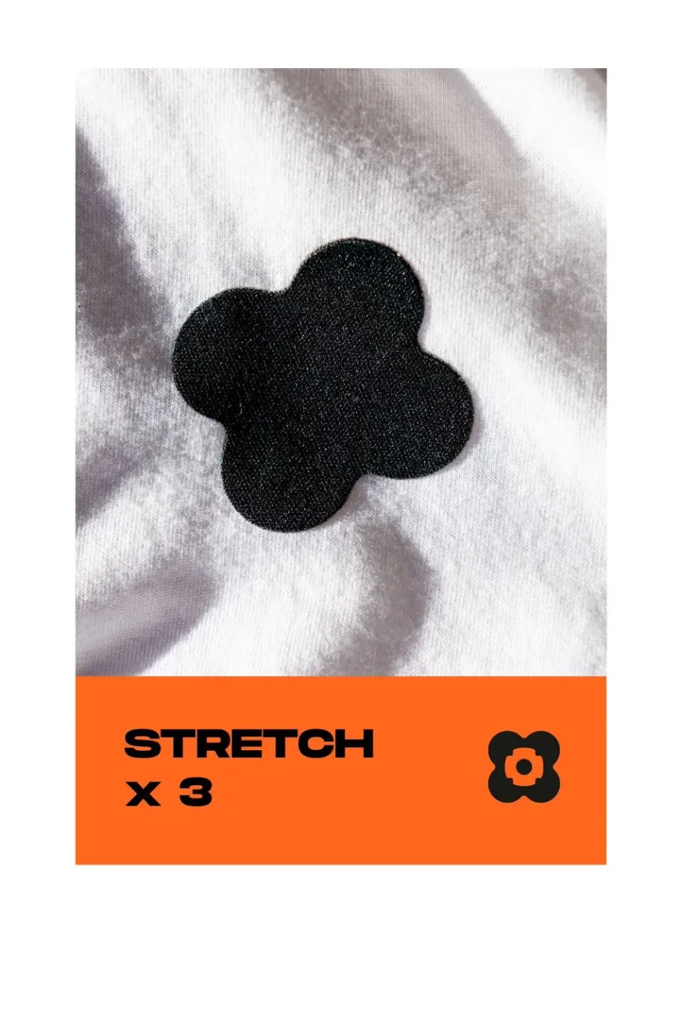 FabPatch Stretch Black mini flowers tekstillapper 4-pak