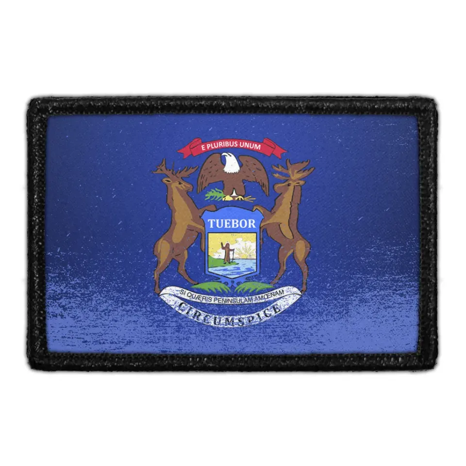 Pull Patch Michigan State Flag patch farve distressed