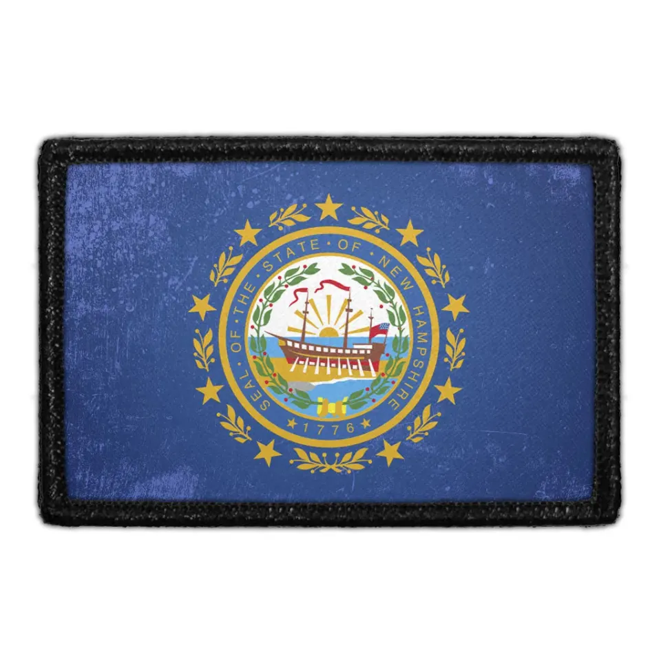 Pull Patch New Hampshire State Flag patch farve distressed