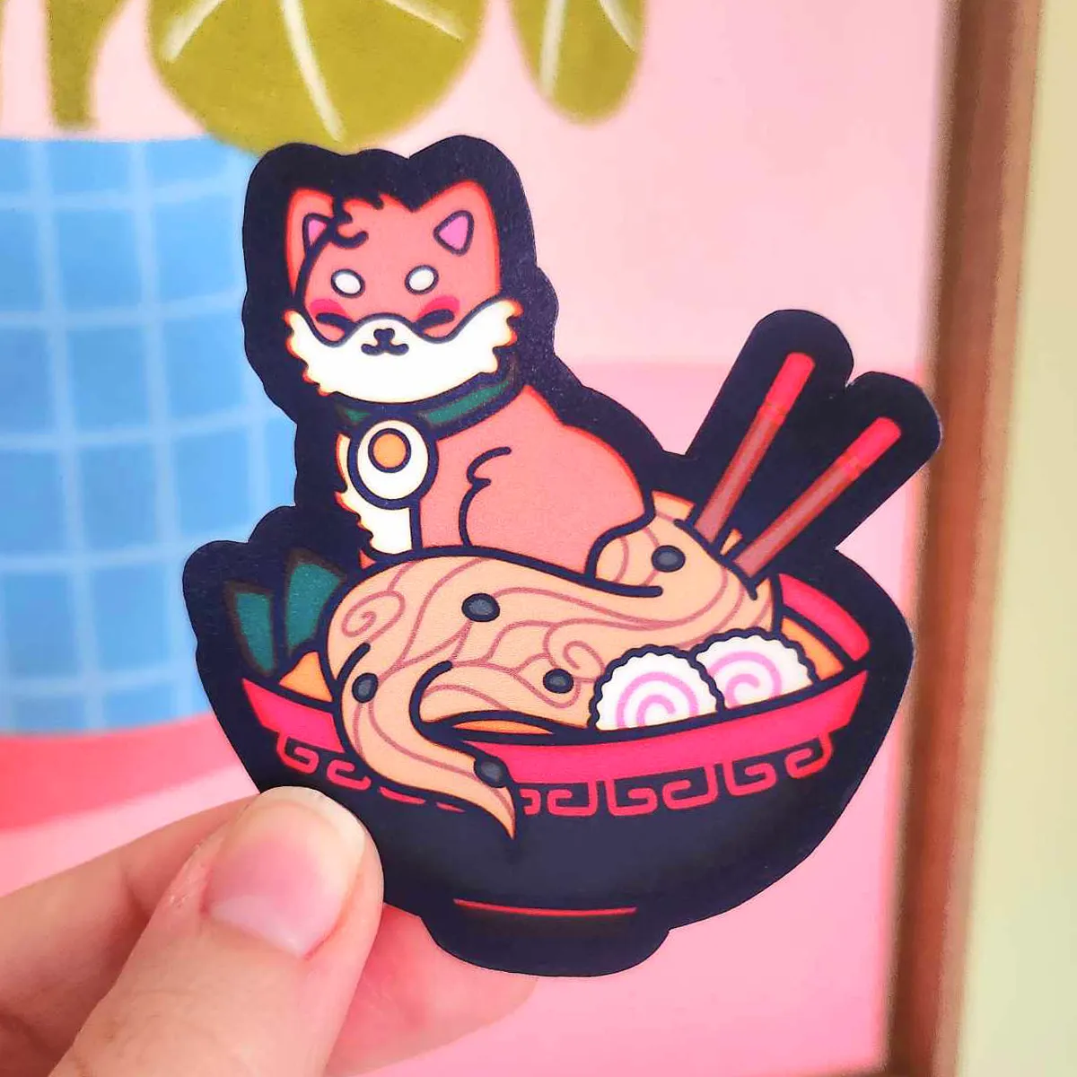 Appleminte Ramen Shiba klistermærke 7,6 cm mat