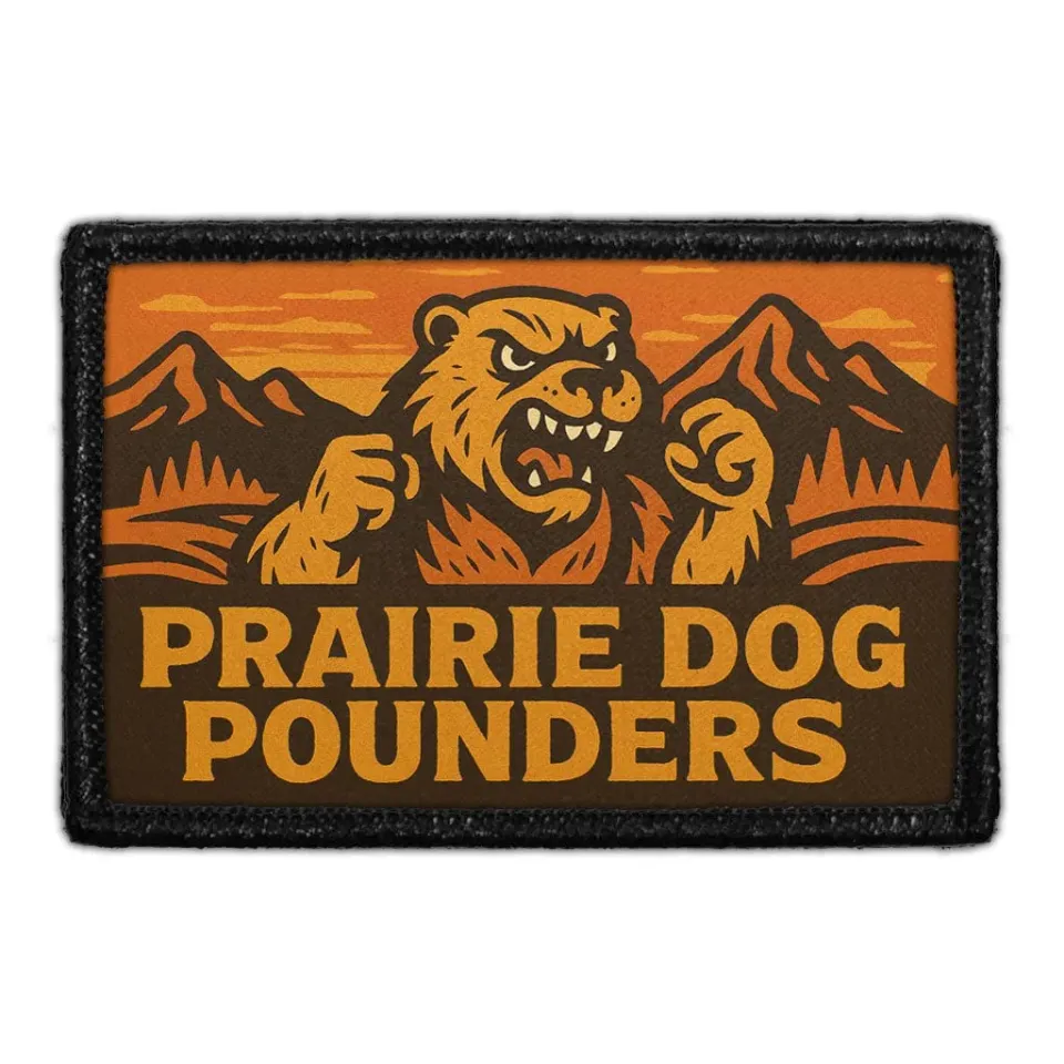 Pull Patch Prairie Dog Pounders patch velcro 3x2 humor