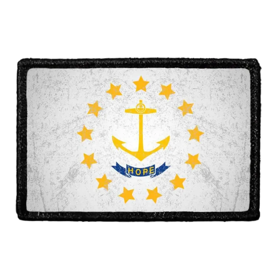 Pull Patch Rhode Island flag patch farve distressed