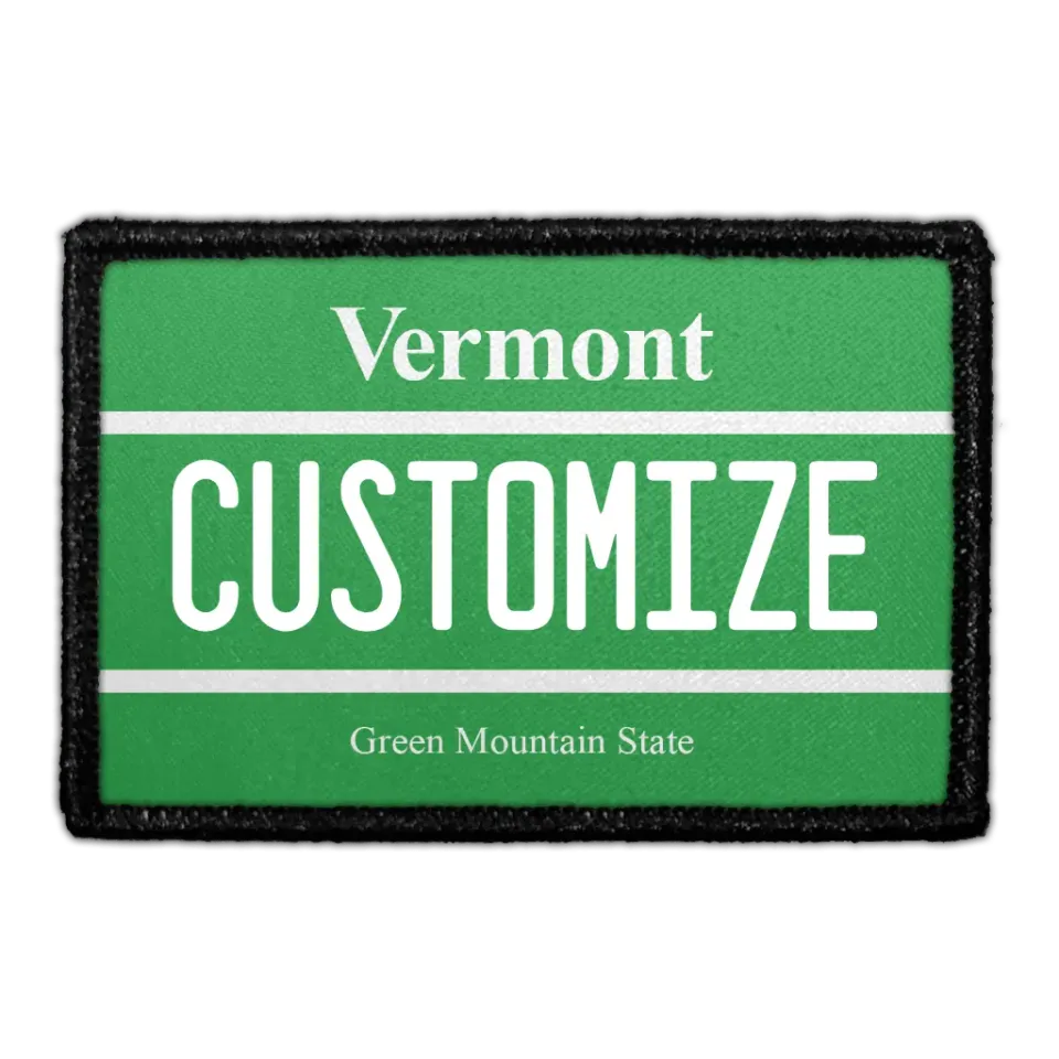 Pull Patch Vermont nummerplade patch med velcro 76 mm