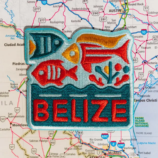 Vagabond Heart Belize strygemærke 70x70 mm revmotiv