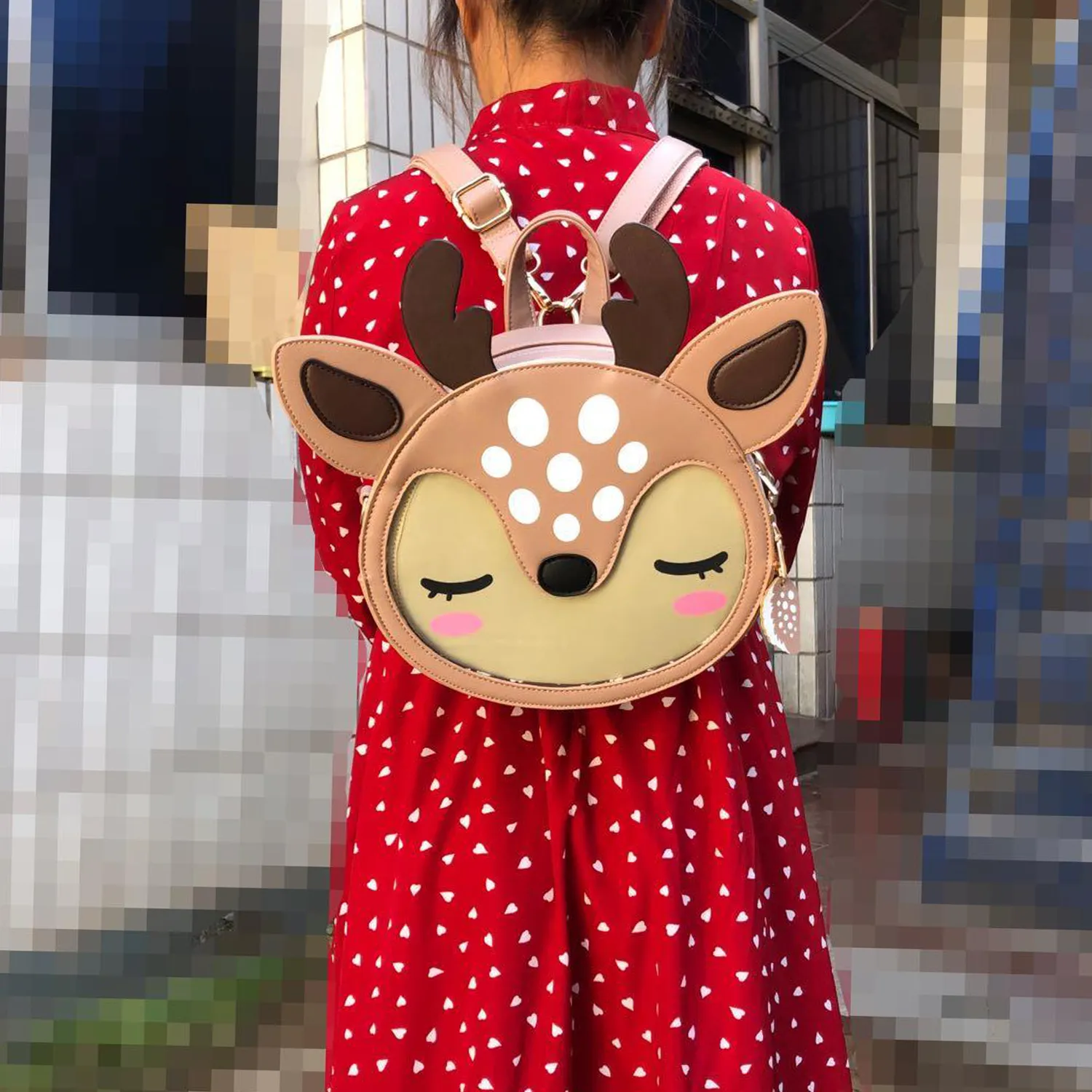 Appleminte Deer ita-taske rygsæk beige 23 cm