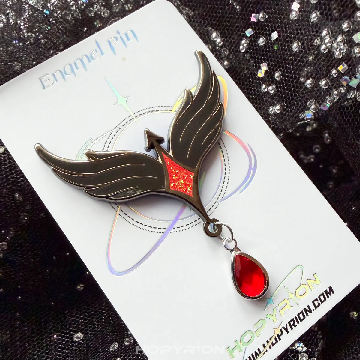 Hopyrion Blood Night emaljepin 4 cm sort