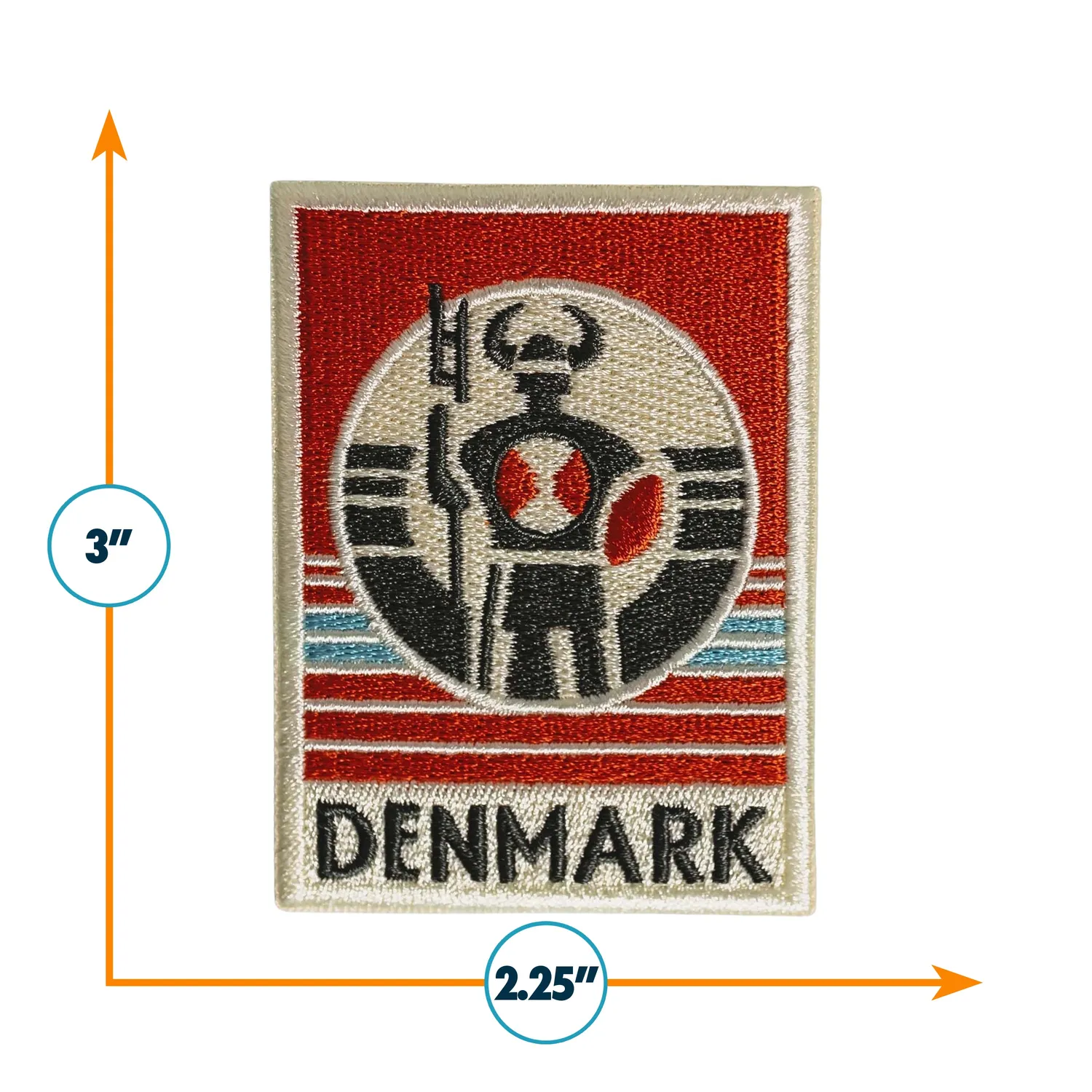 Vagabond Heart Denmark strygemærke 76 mm broderi