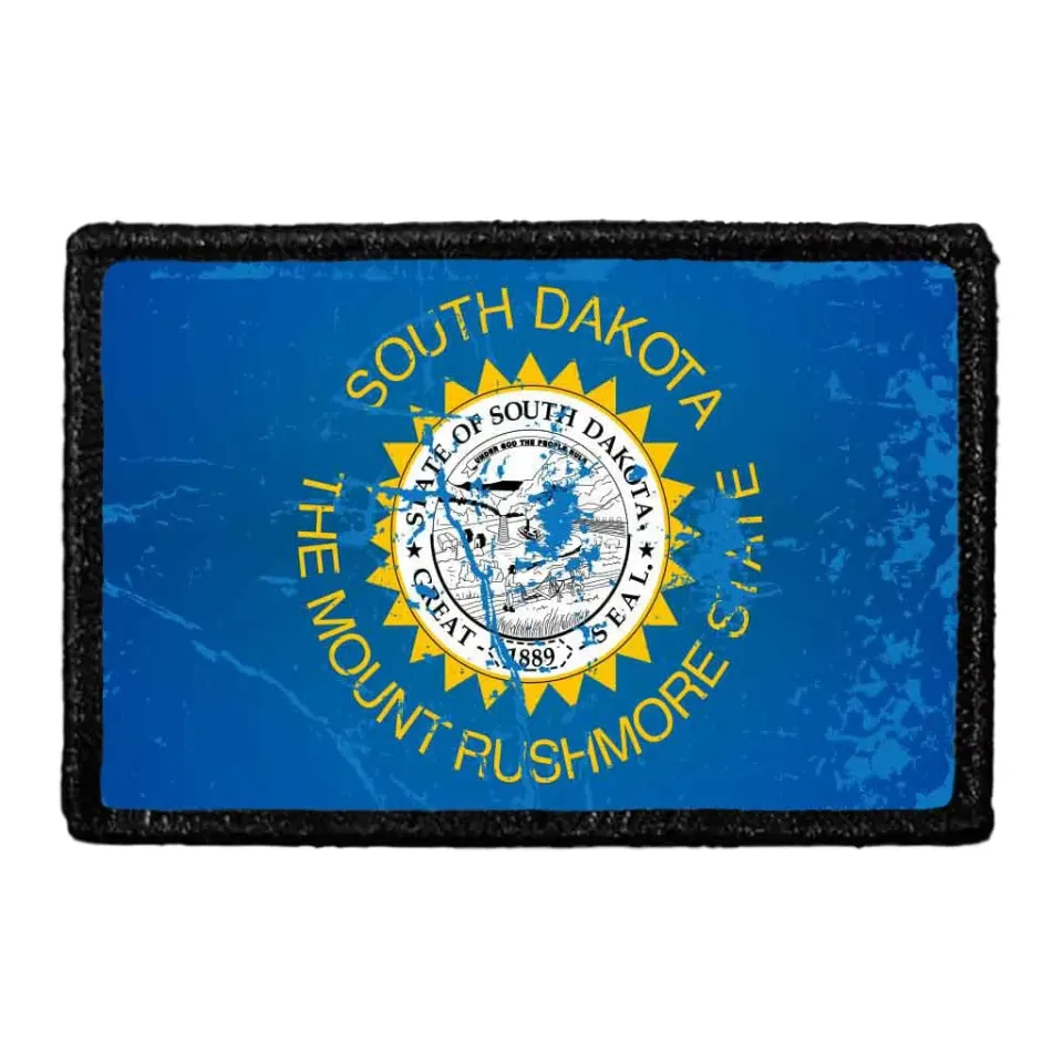 Pull Patch South Dakota State Flag patch farve distressed velcro