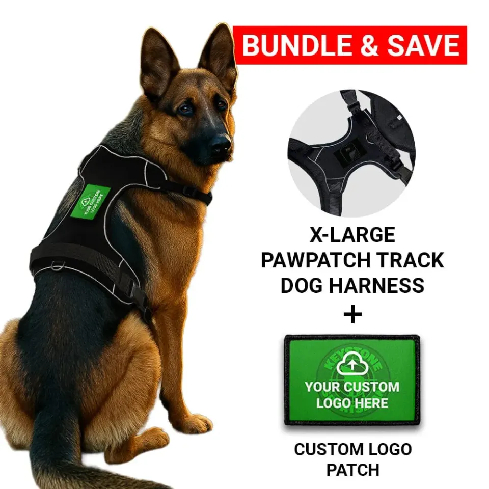 Pull Patch PawPatch Track hundesele XL + logomærke bundle