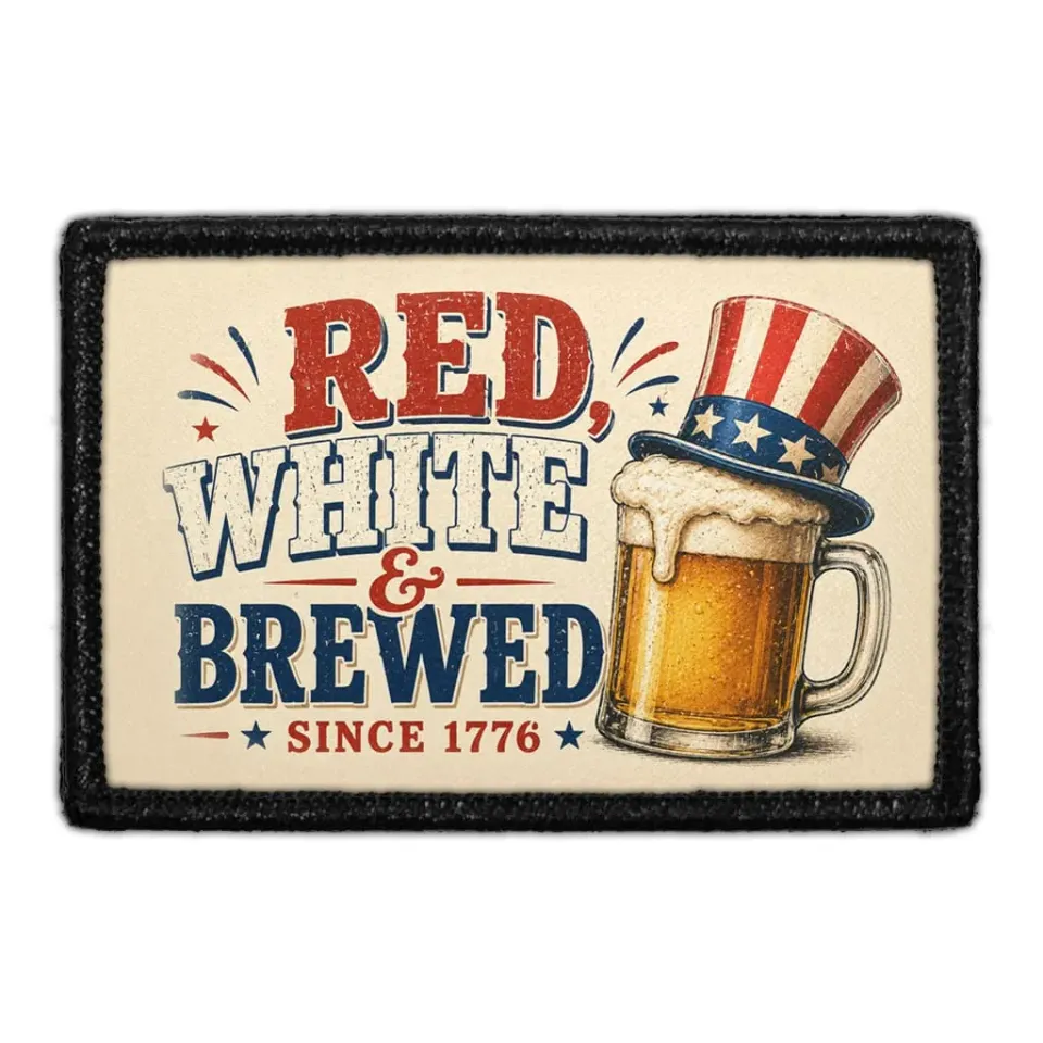 Pull Patch Red White Brewed 1776 patch velcro øl