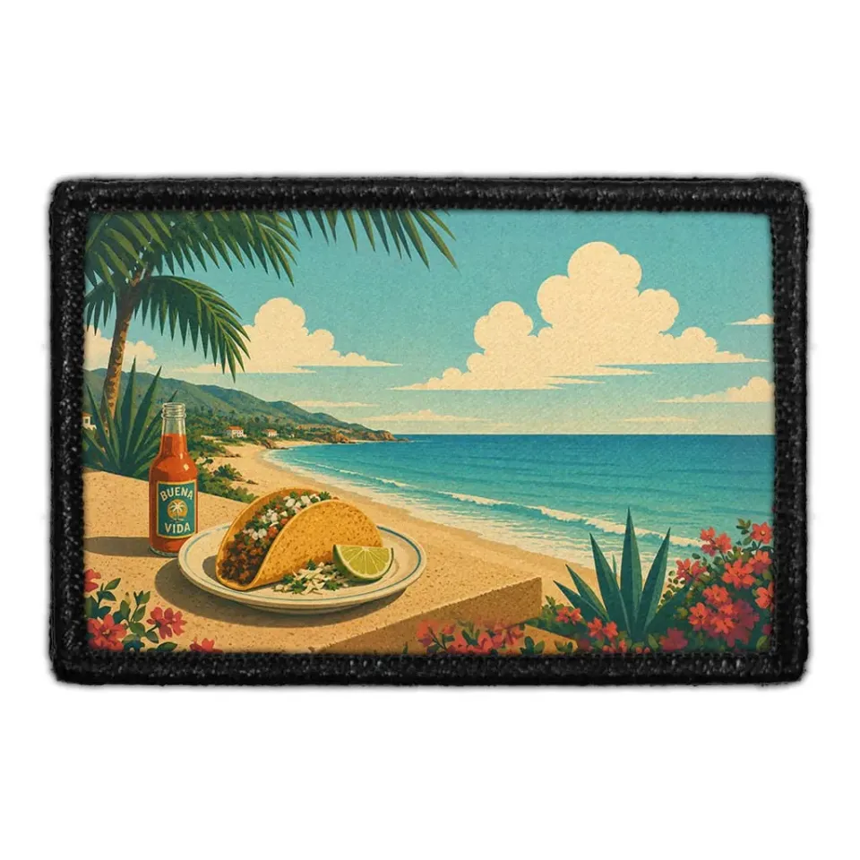 Pull Patch Beach Taco patch velcro strandmotiv