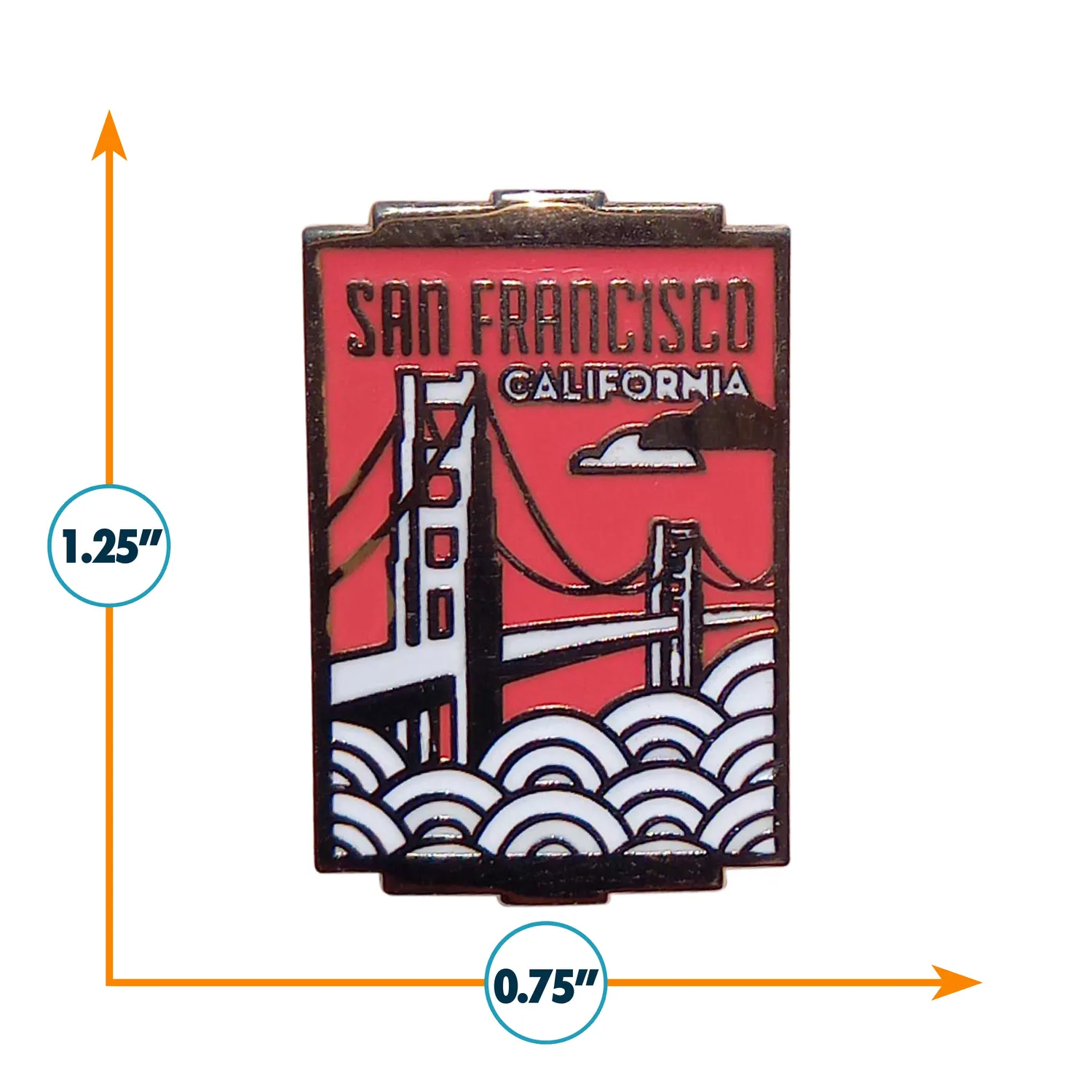 Vagabond Heart San Francisco pin hard emalje
