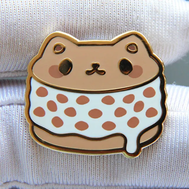 Appleminte Ice Cream Kitty Sandwich emaljepin 25mm guld