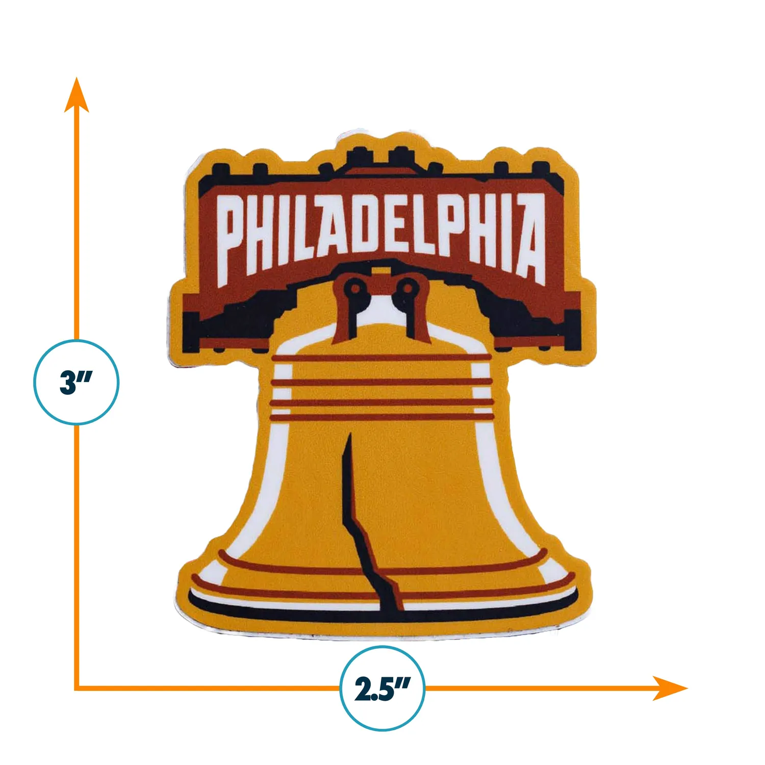 Vagabond Heart Philadelphia klistermærke Liberty Bell 76 mm
