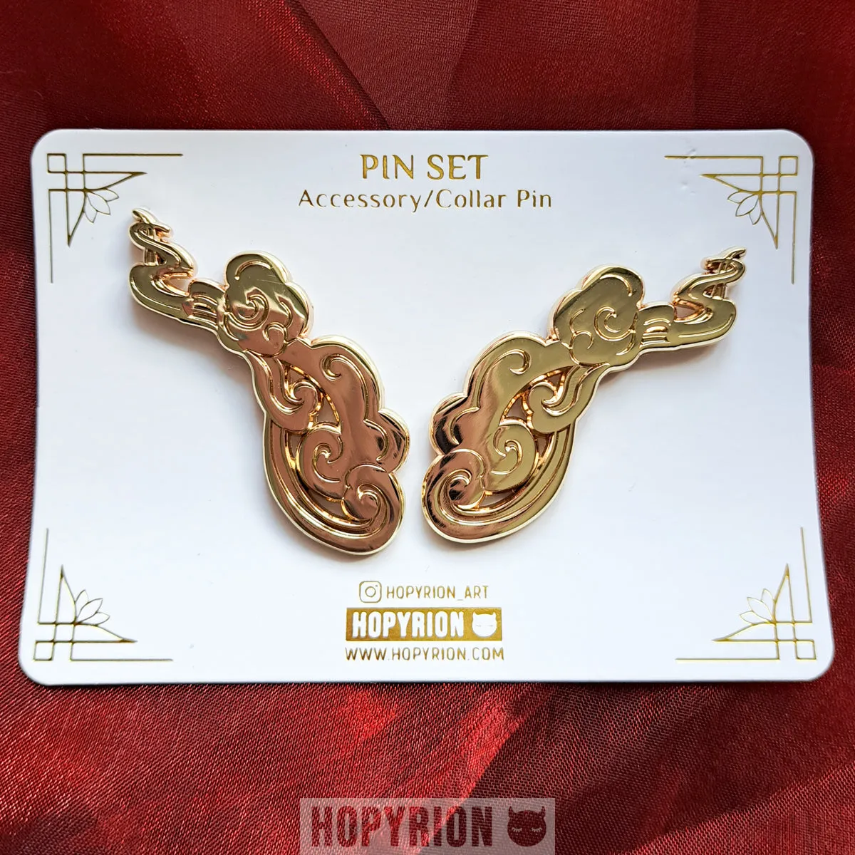 Hopyrion Kumo Crest pin sæt sølv 4 cm
