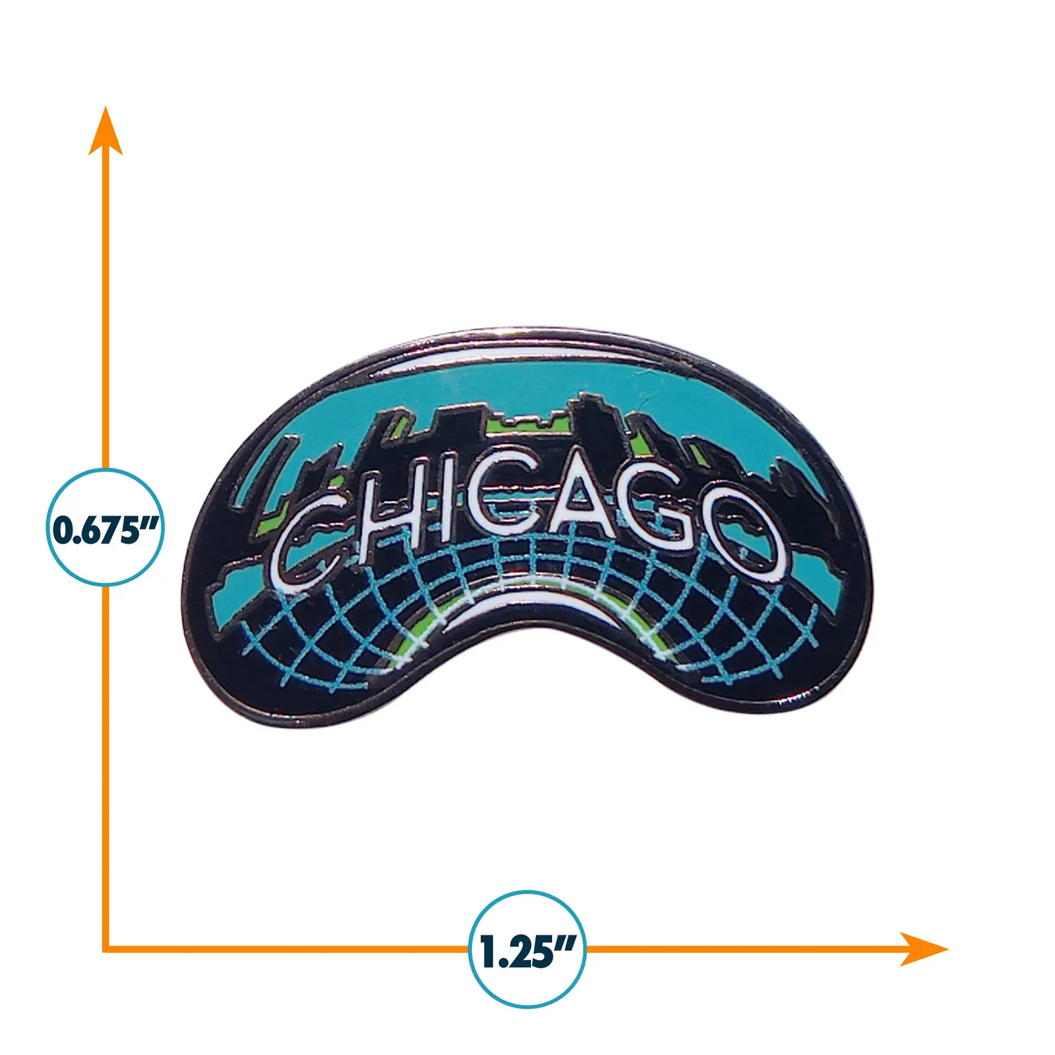Vagabond Heart Chicago emaljepin Bean 1,7x3,2 cm