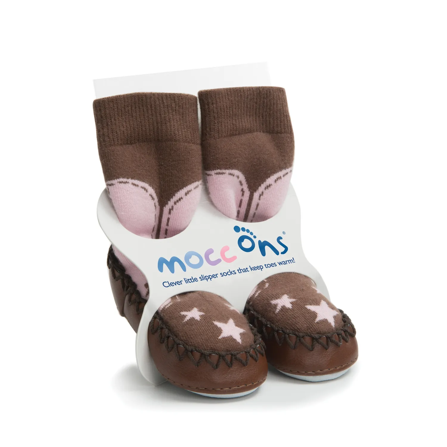 Sock Ons Mocc Ons sutsko pink spot 6-12 mdr