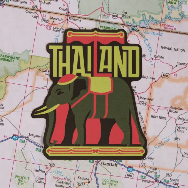 Vagabond Heart Thailand klistermærke elefant 70x64 mm