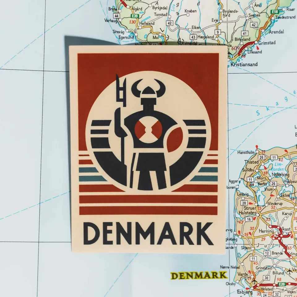 Vagabond Heart Denmark klistermærke 3" vejrbestandig vinyl