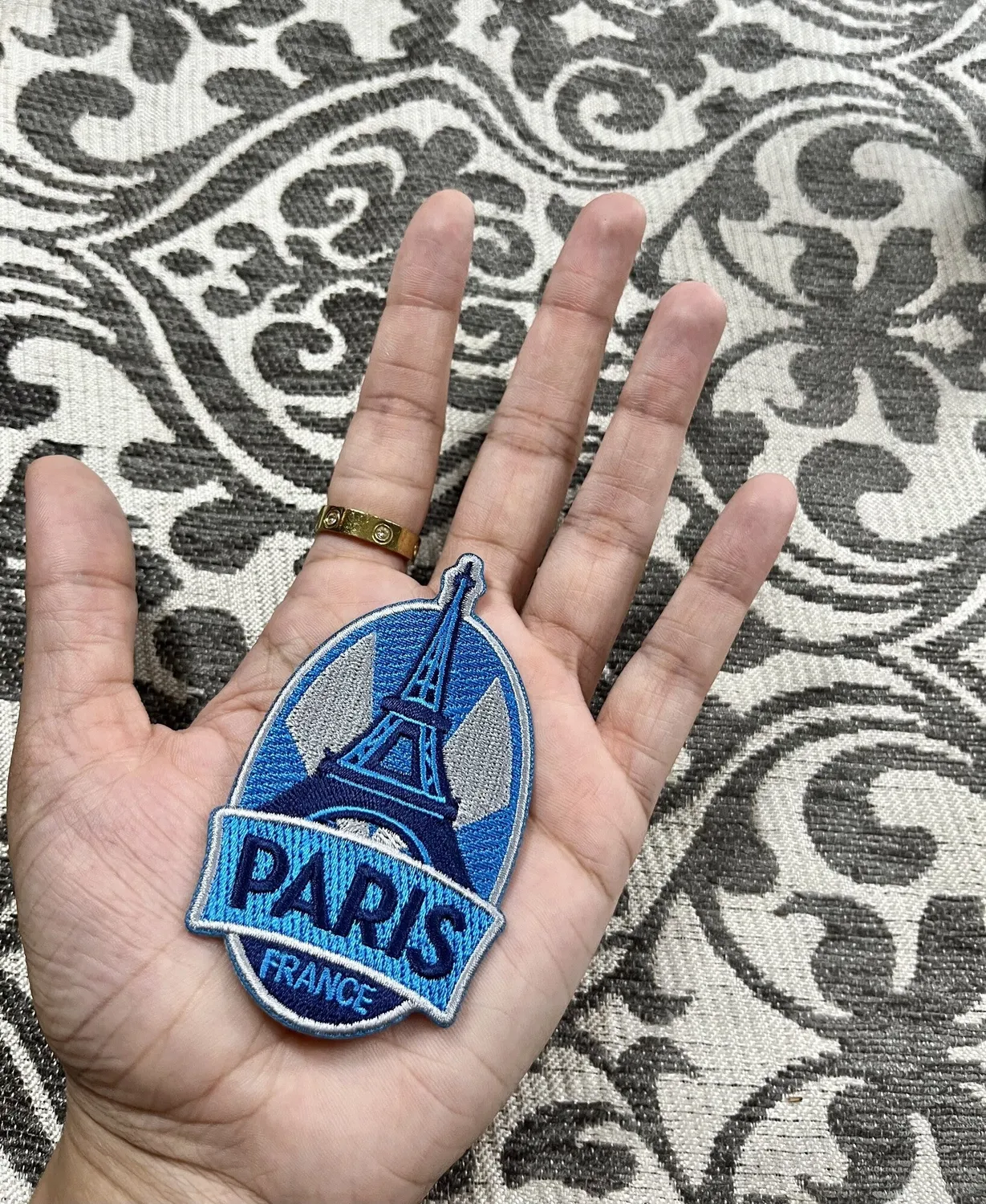 Vagabond Heart Paris strygemærke broderet 89 mm