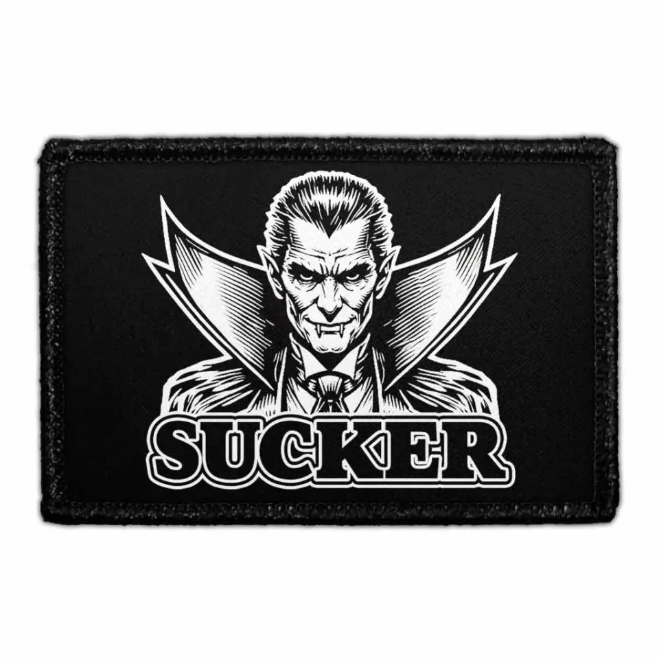 Pull Patch Sucker Dracula patch med velcro 76 mm vampyr