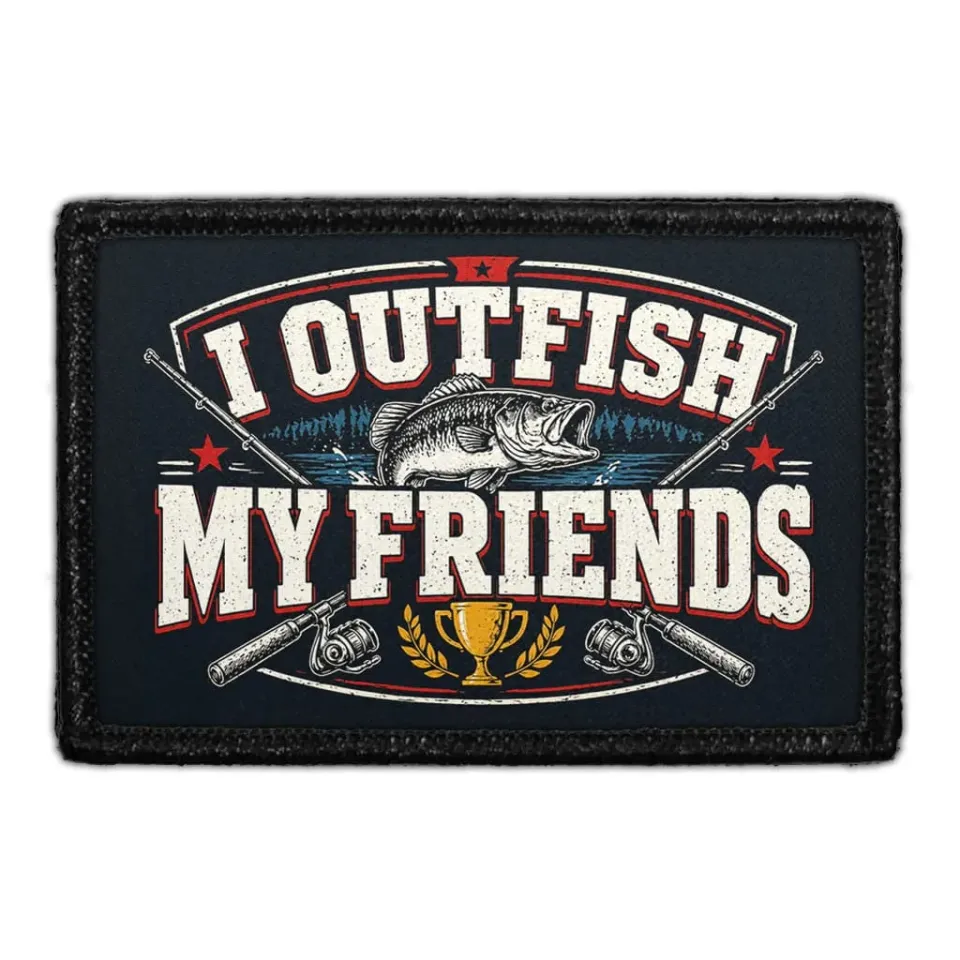 Pull Patch I Outfish My Friends patch med velcro fiskeri