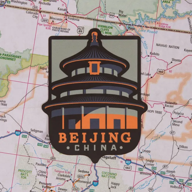 Vagabond Heart Beijing China klistermærke 1 stk mat
