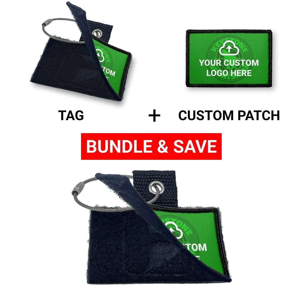 Pull Patch Custom Logo + Tag sæt 76x51 mm logo