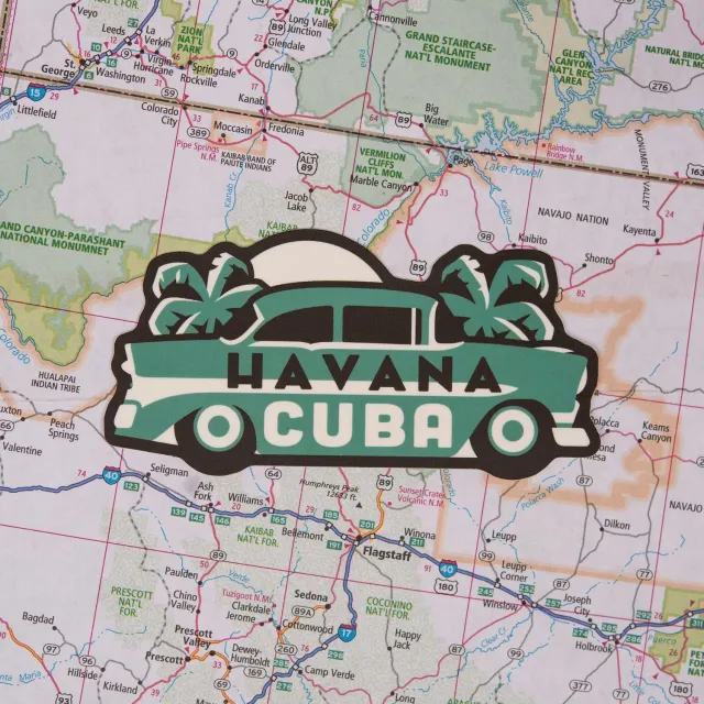 Vagabond Heart Havana Cuba klistermærke taxi