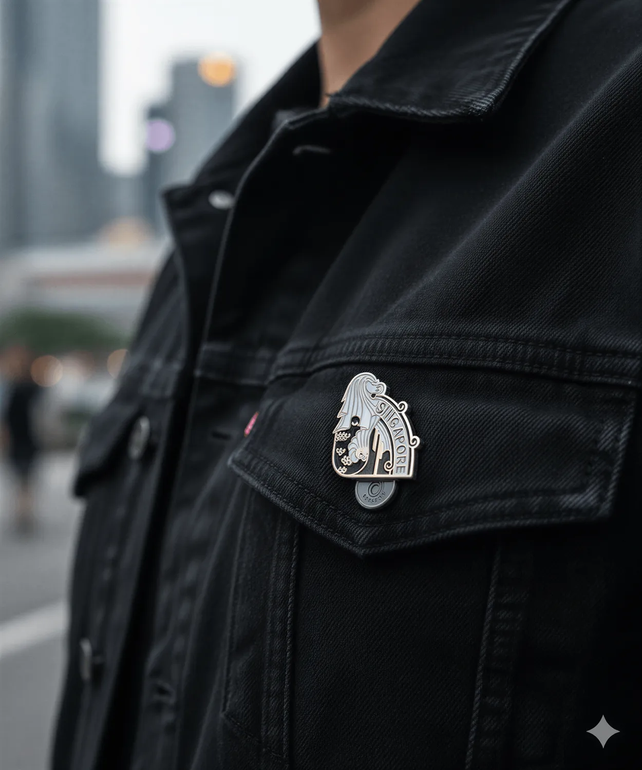 Vagabond Heart Singapore emaljepin Merlion hård emalje