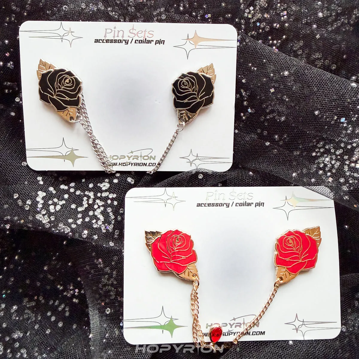 Hopyrion Fiery Rose chain pin blomst guld
