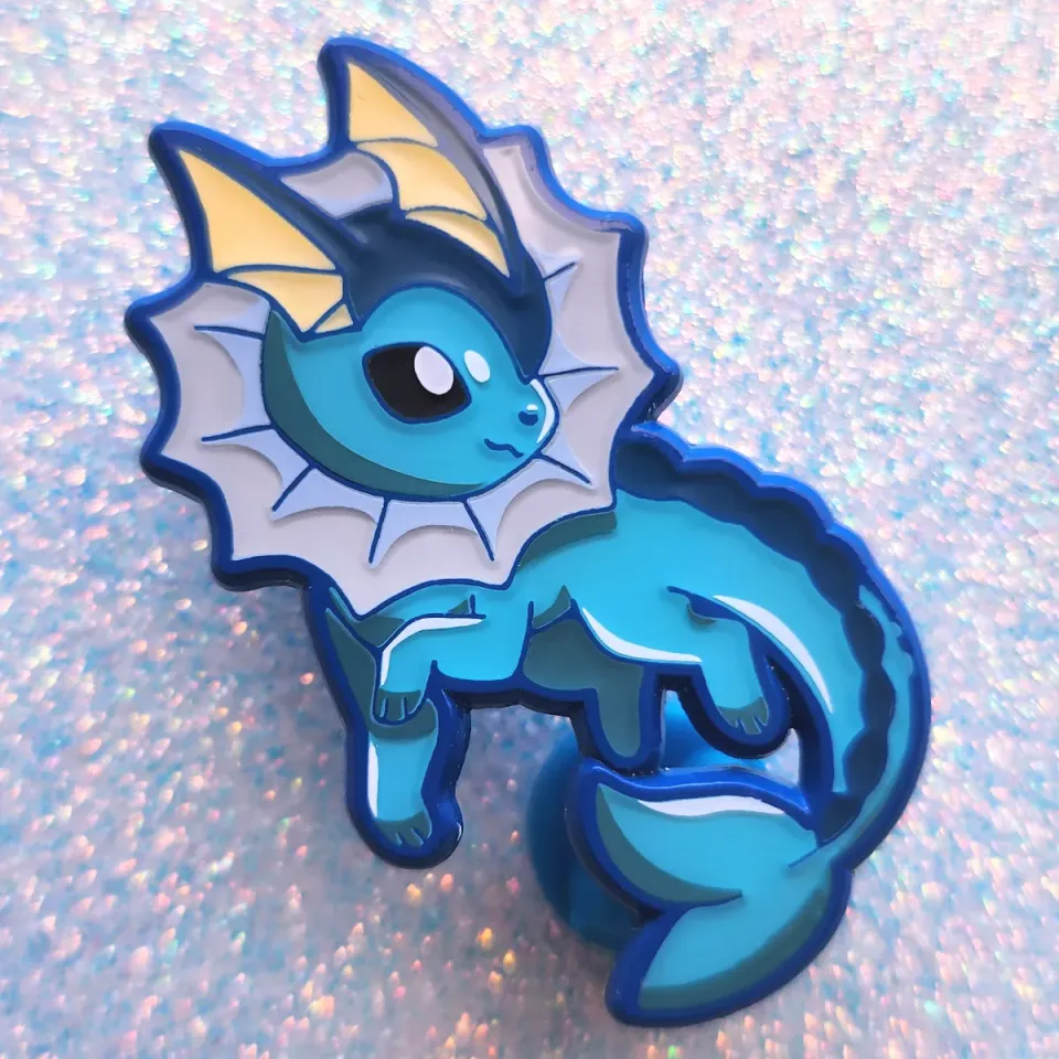 Appleminte Vaporeon emaljepin farvet metal 3,8 cm