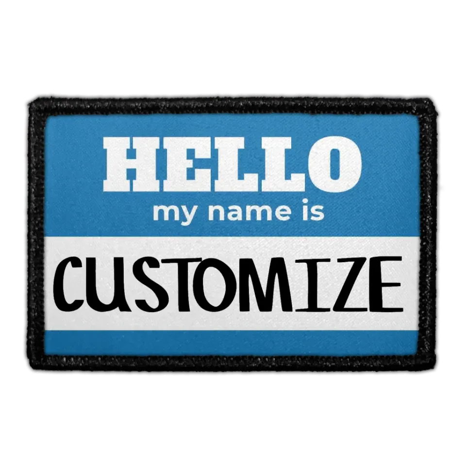 Pull Patch Hello My Name Is patch blå custom