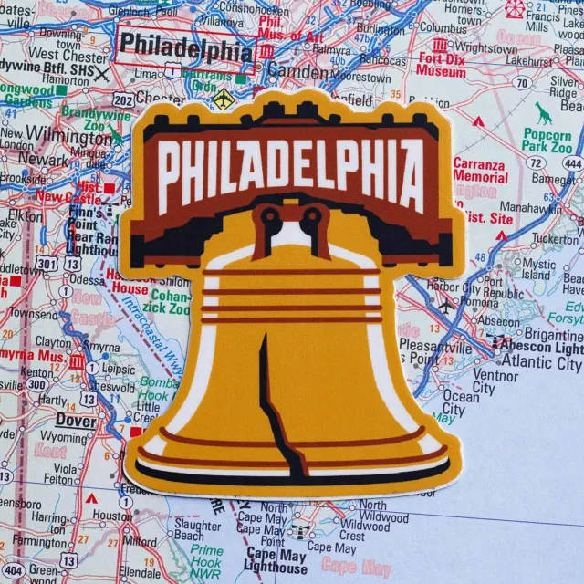 Vagabond Heart Philadelphia klistermærke Liberty Bell 76 mm