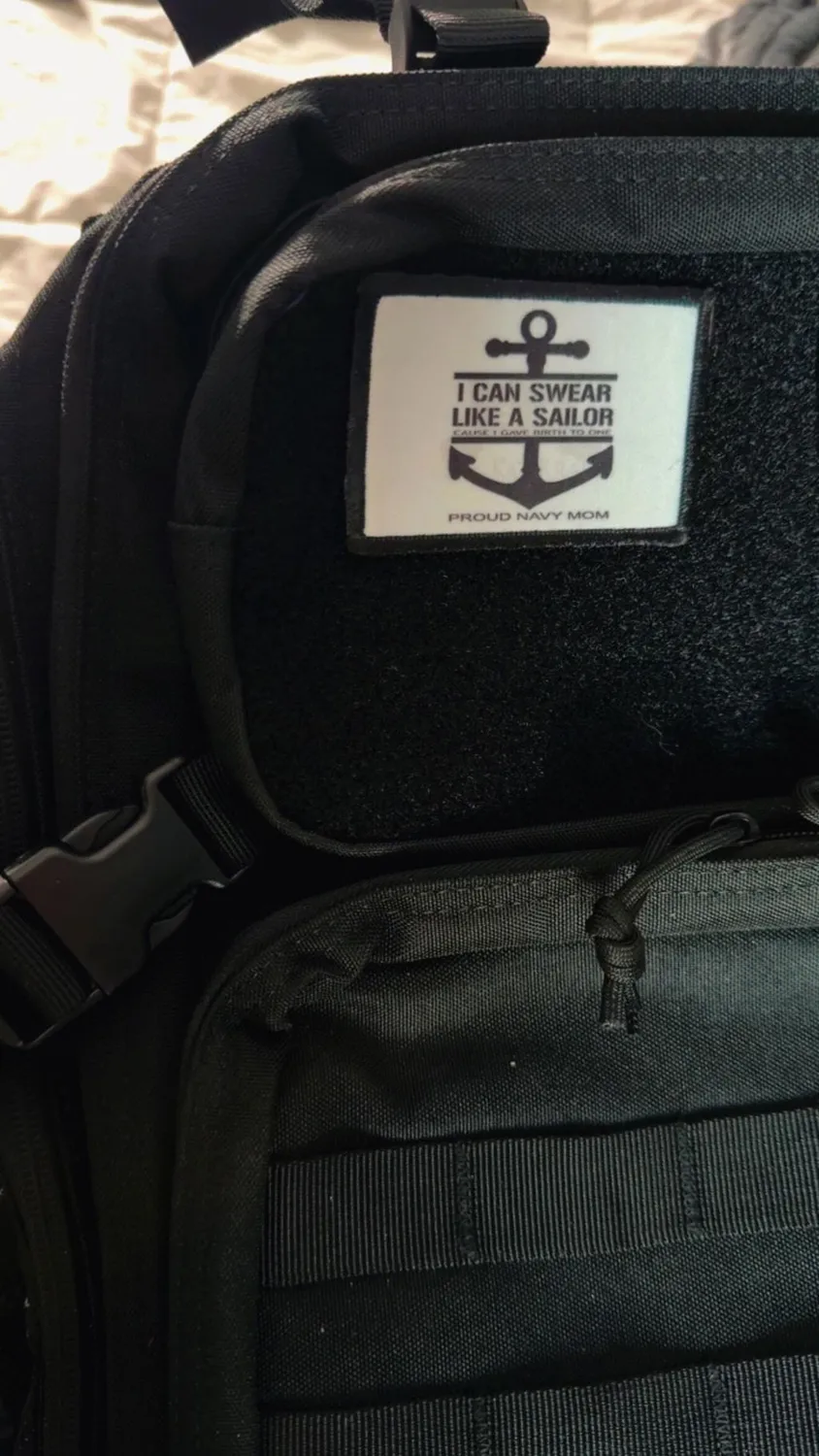Pull Patch Custom 4 linjer patch sort med tekst