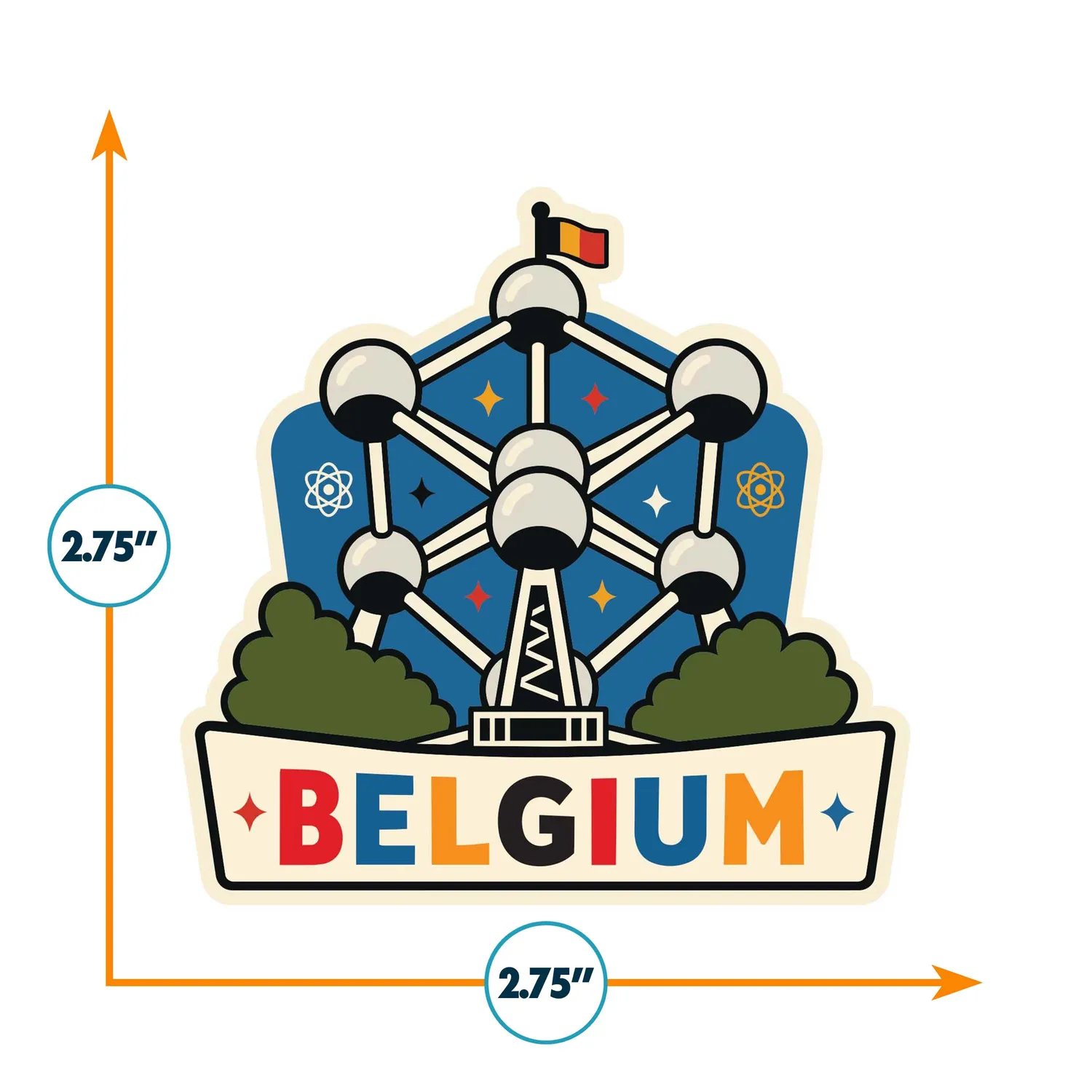 Vagabond Heart Belgium klistermærke vinyl 70 mm