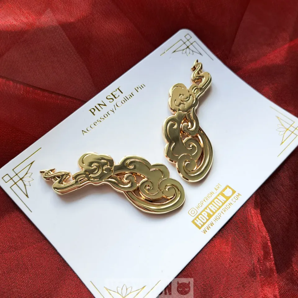 Hopyrion Kumo Crest pin sæt sølv 4 cm