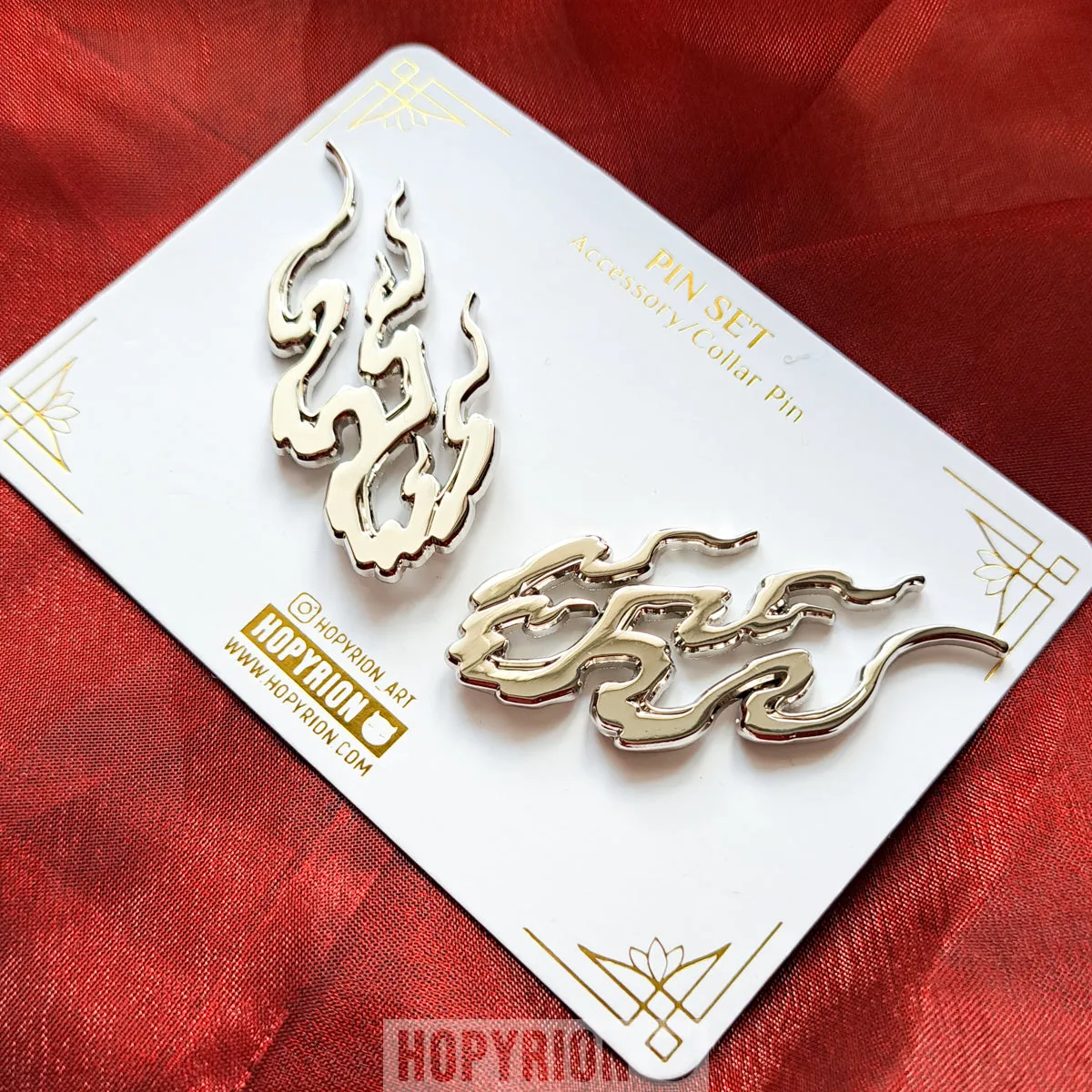 Hopyrion Blazen pin sæt guld 4 cm