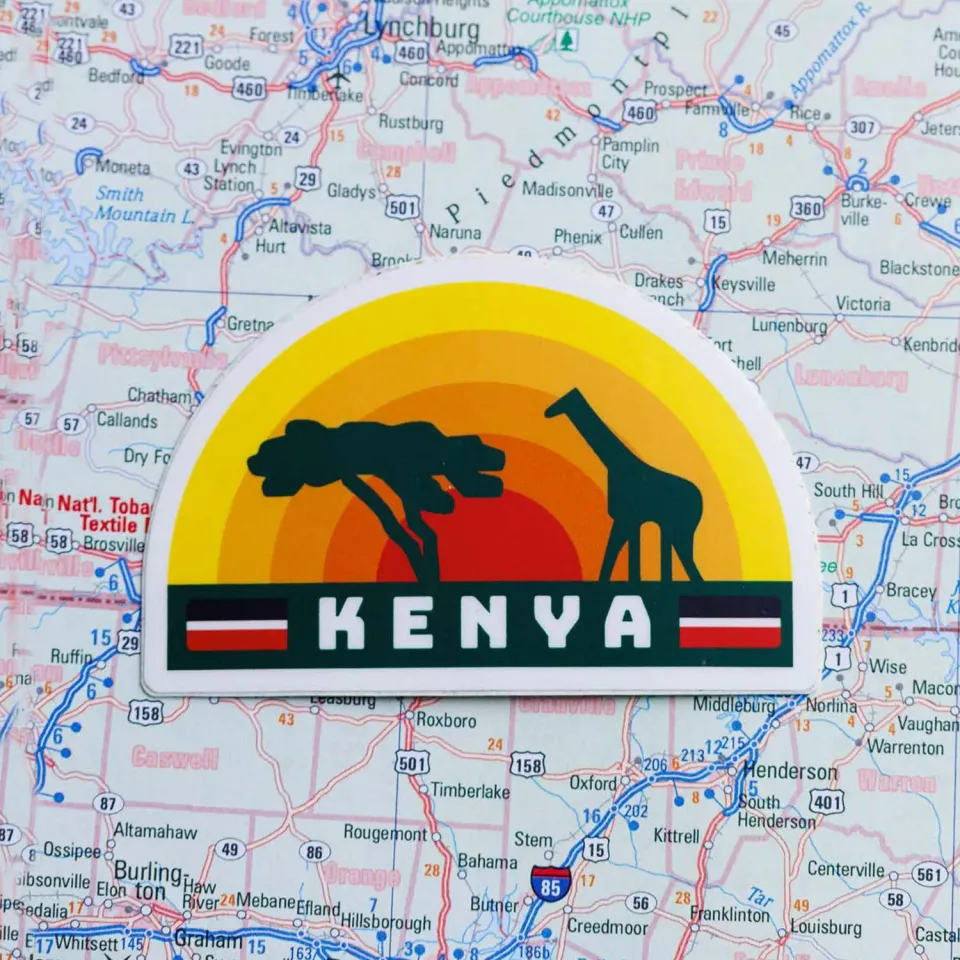 Vagabond Heart Kenya klistermærke 51x76 mm vejrbestandig