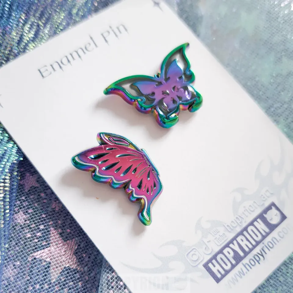 Hopyrion Nova Wings Pair emalje pin regnbue 2 cm