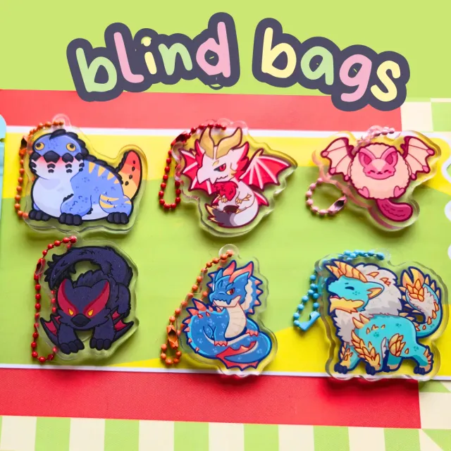 Appleminte Monster Hunter nøglering blind bag