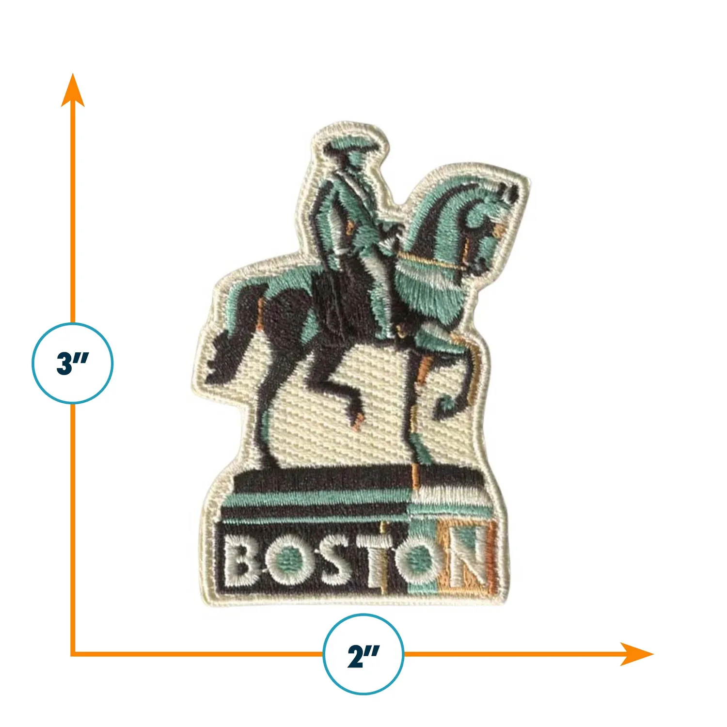 Vagabond Heart Boston strygemærke 76x51 mm bymotiv