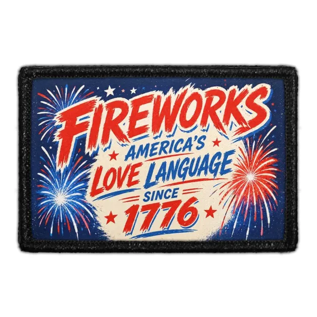 Pull Patch Fireworks Love Language 1776 patch 3x2