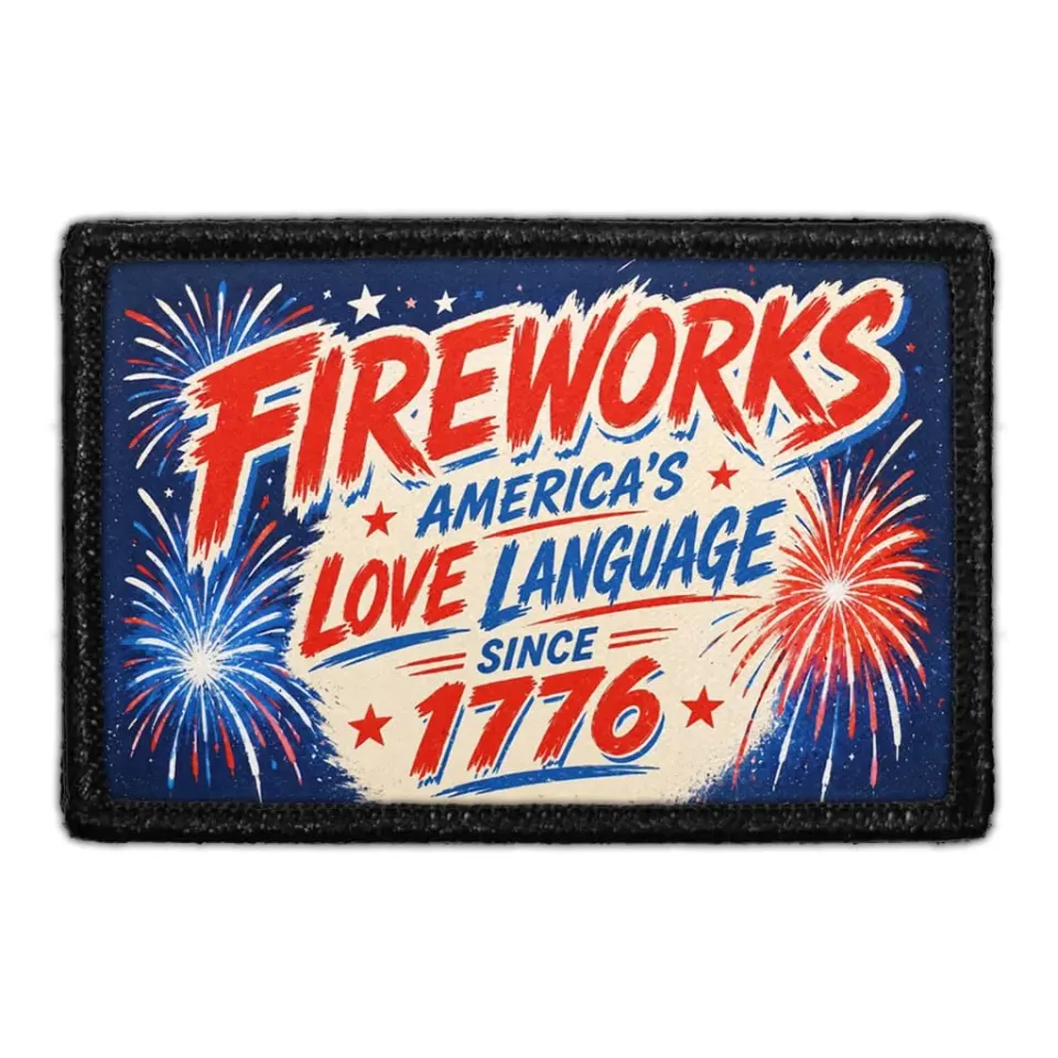 Pull Patch Fireworks Love Language 1776 patch 3x2